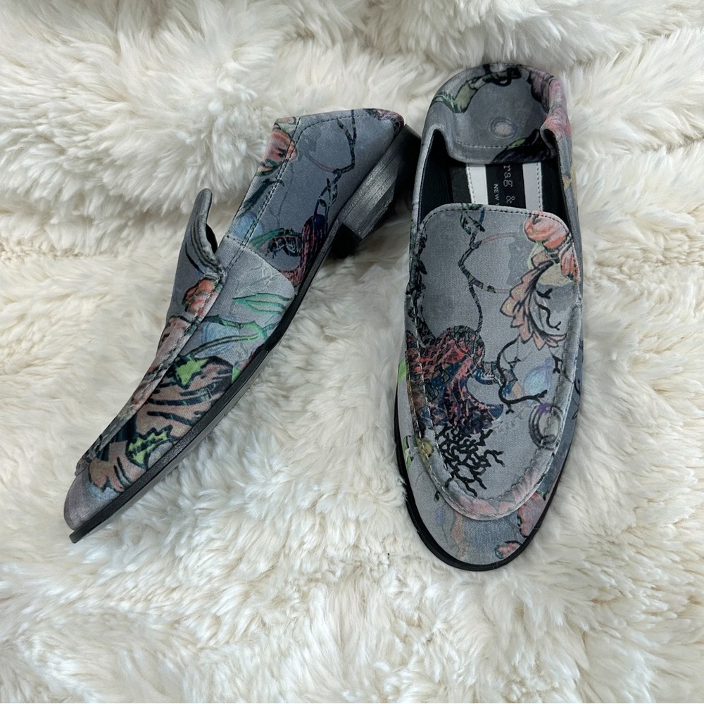 rag & bone Floral Print Gray Loafers - Picture 2 of 11